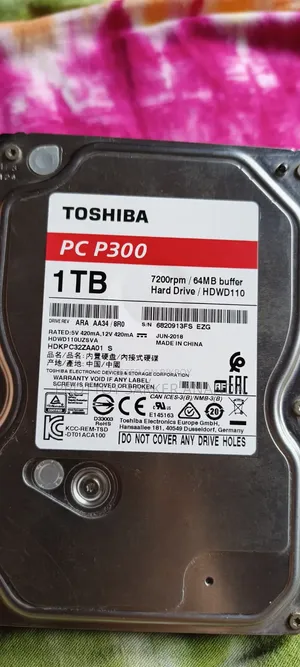 Toshiba 1TB Hard Drive. Used for One Year