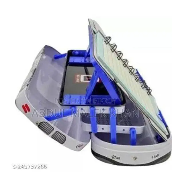 Createamity Car Shape Pencil Box with Book Reading Stand and Three Lev