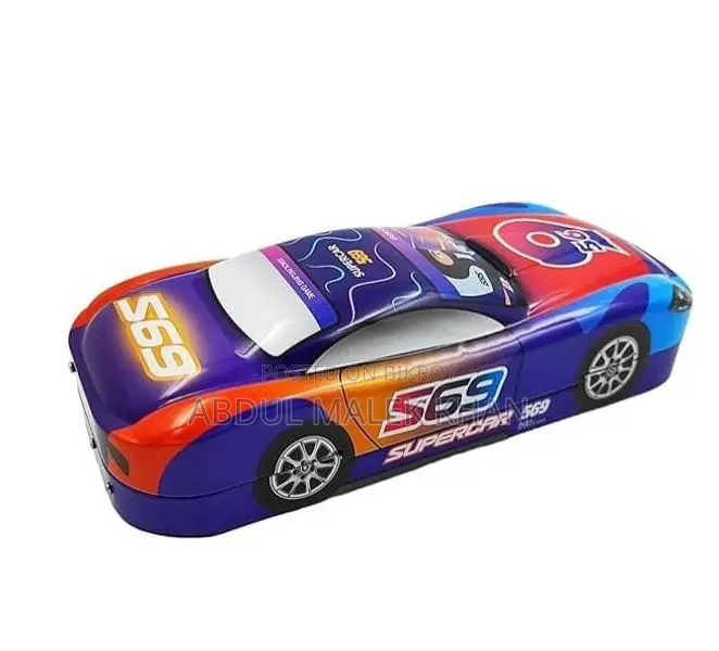 Createamity Car Shape Pencil Box with Book Reading Stand and Three Lev