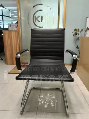 Leather Visitor Chair With Steel Frame
