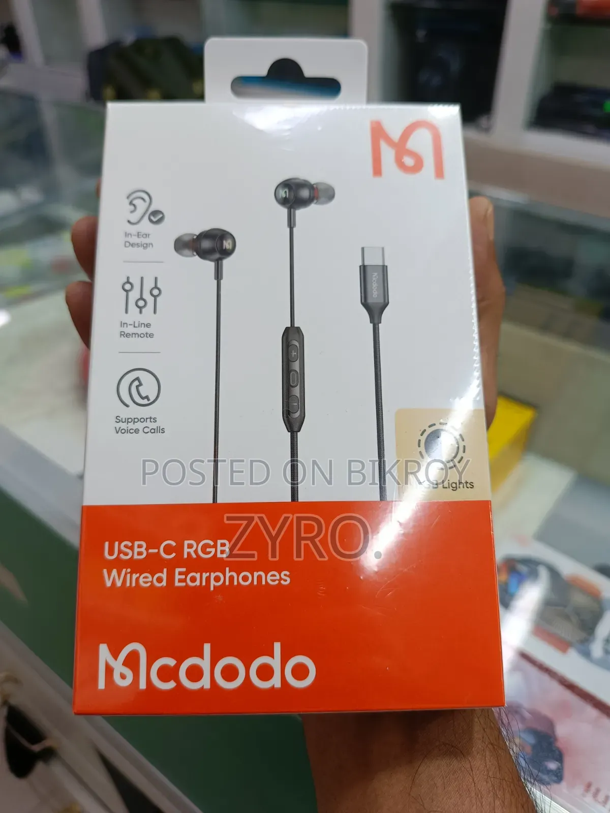 McDodo HP-5830 USB C Digital Audio Earphones With RGB Lights