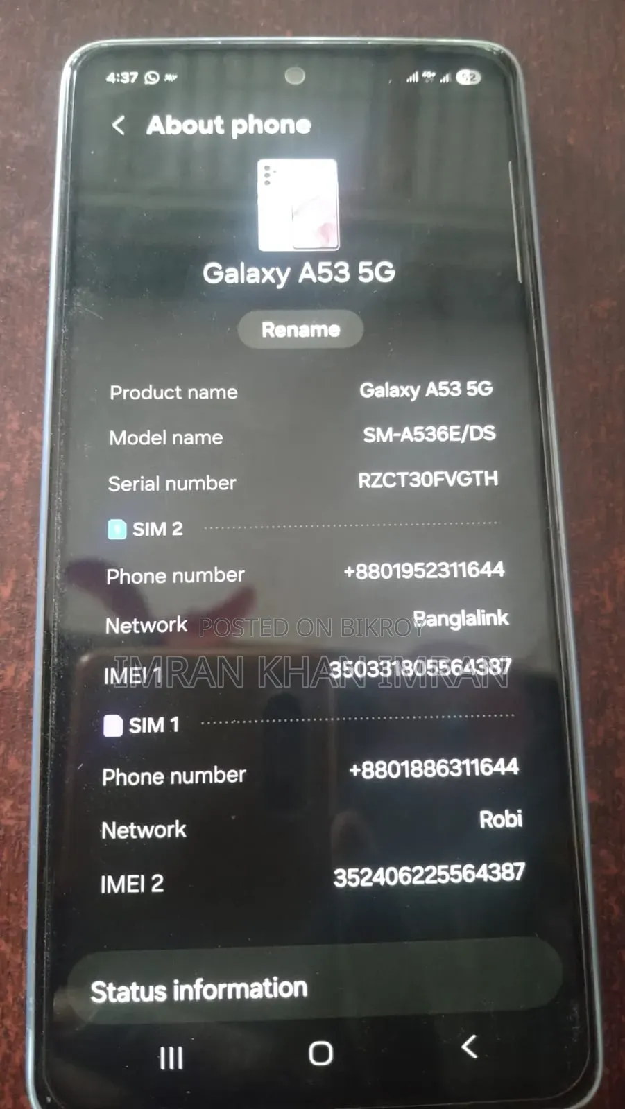 Samsung Galaxy A53 5G 128 GB Blue