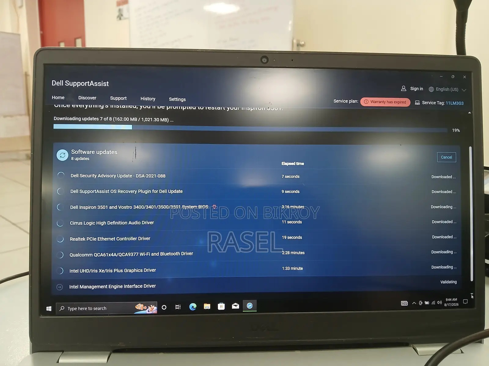 Laptop Dell Inspiron 15 8GB Intel Core i3 SSD 500GB