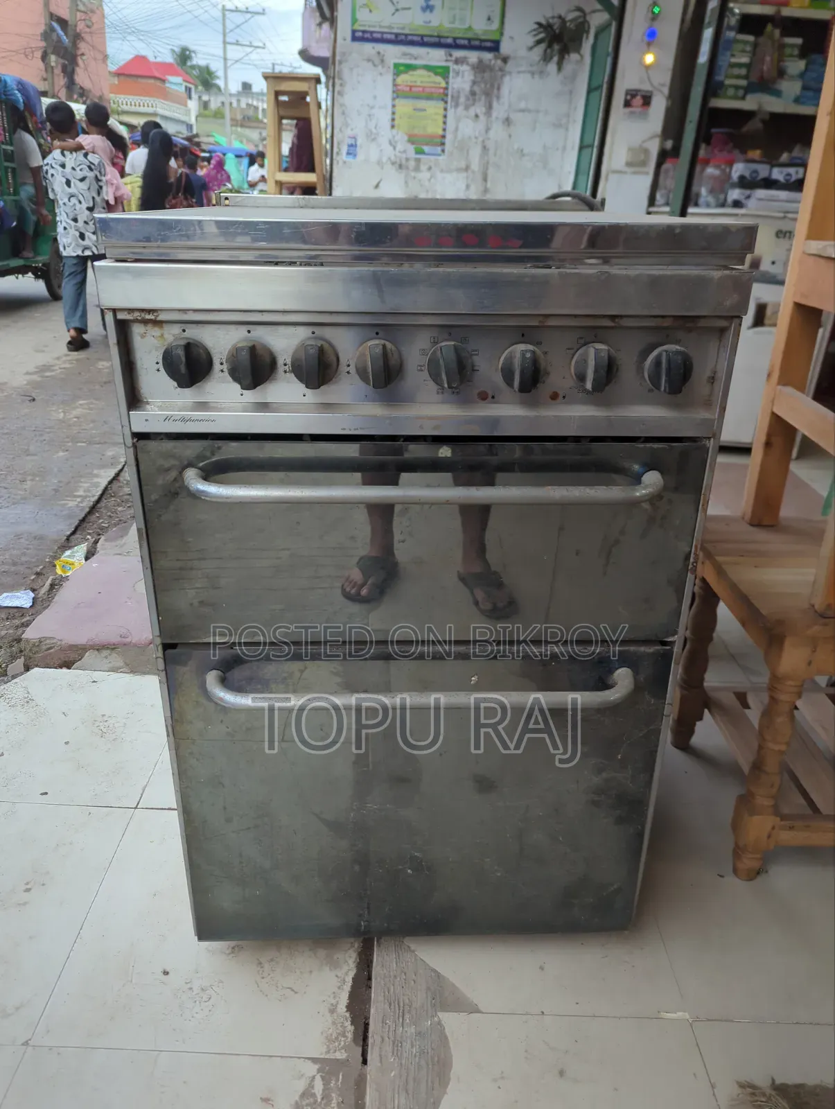 4-Burner Stainless Steel Double Cavity Gas Cooker