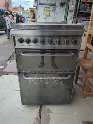 4-Burner Stainless Steel Double Cavity Gas Cooker