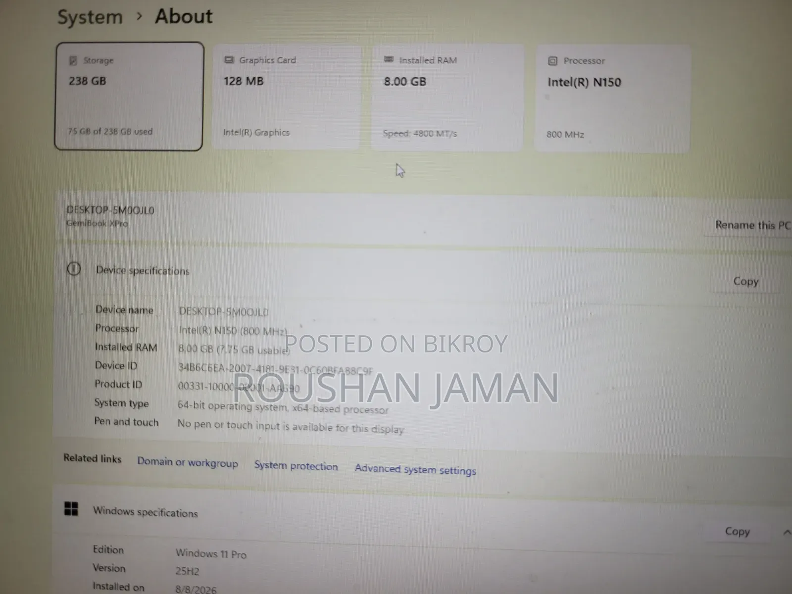 Laptop Chuwi GemiBook XPro 8GB Intel SSD 256GB
