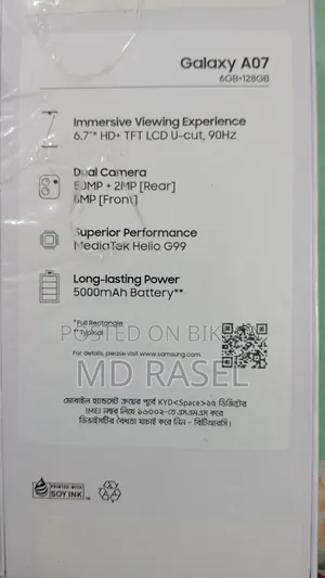 New Samsung Galaxy A07 128 GB Purple