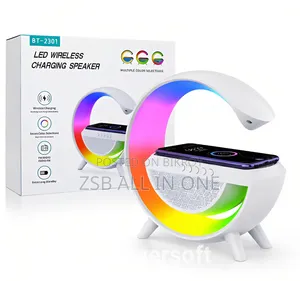 BT-2301 LED Wireless Charging Bluetooth Speaker With FM Radio