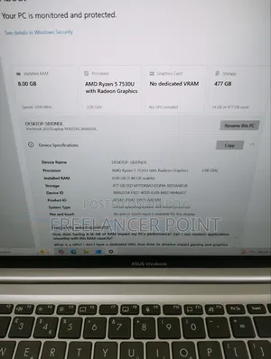 Laptop ASUS Vivobook 16 8GB AMD Ryzen 5 SSD 256GB