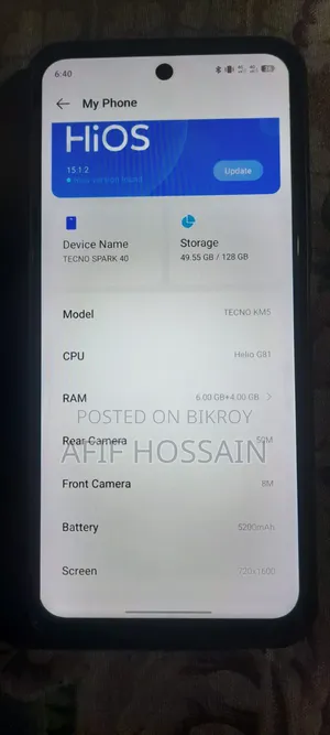 Tecno Spark 40 128 GB Blue