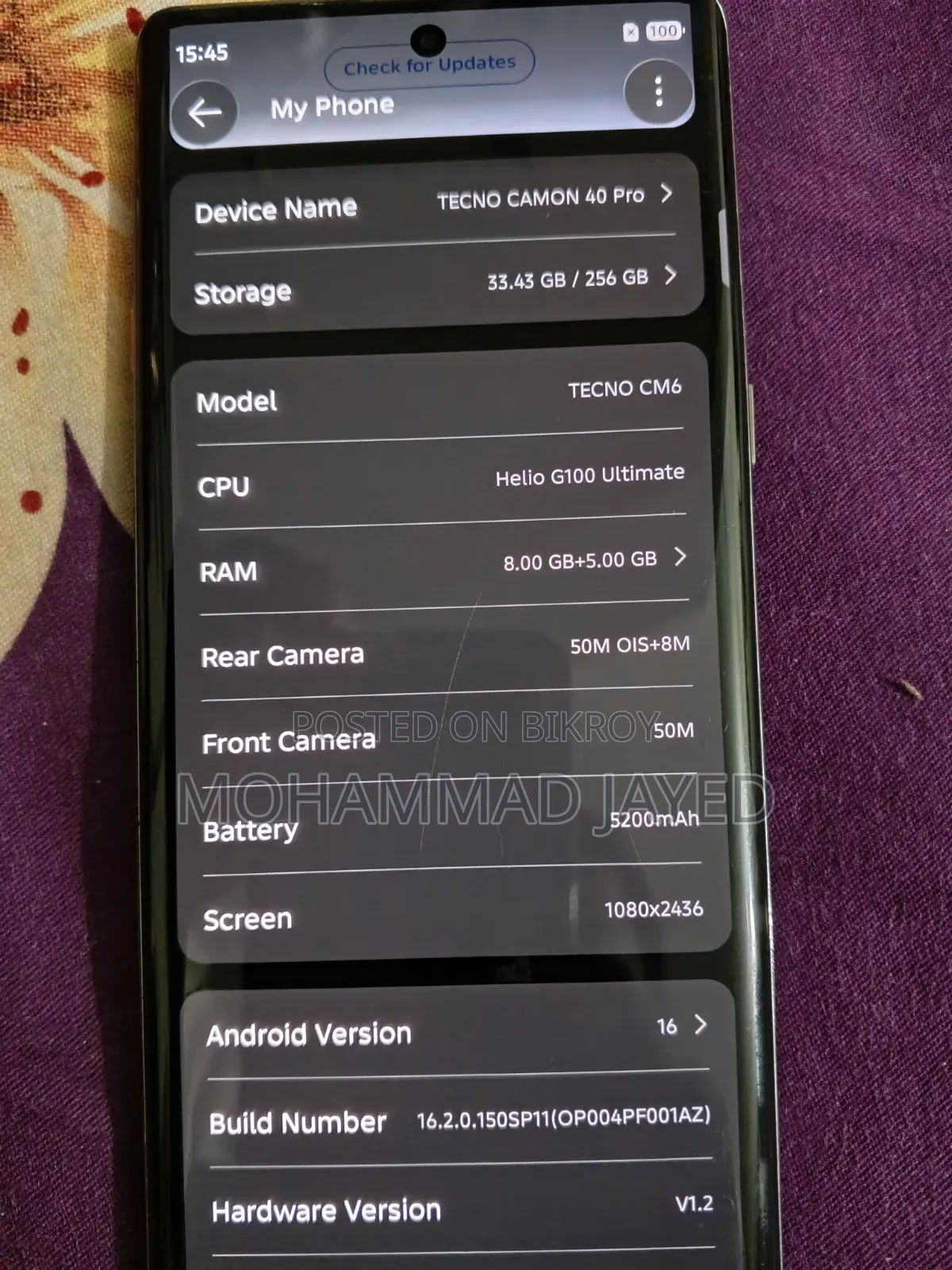 Tecno Camon 40 Pro 4G 256 GB