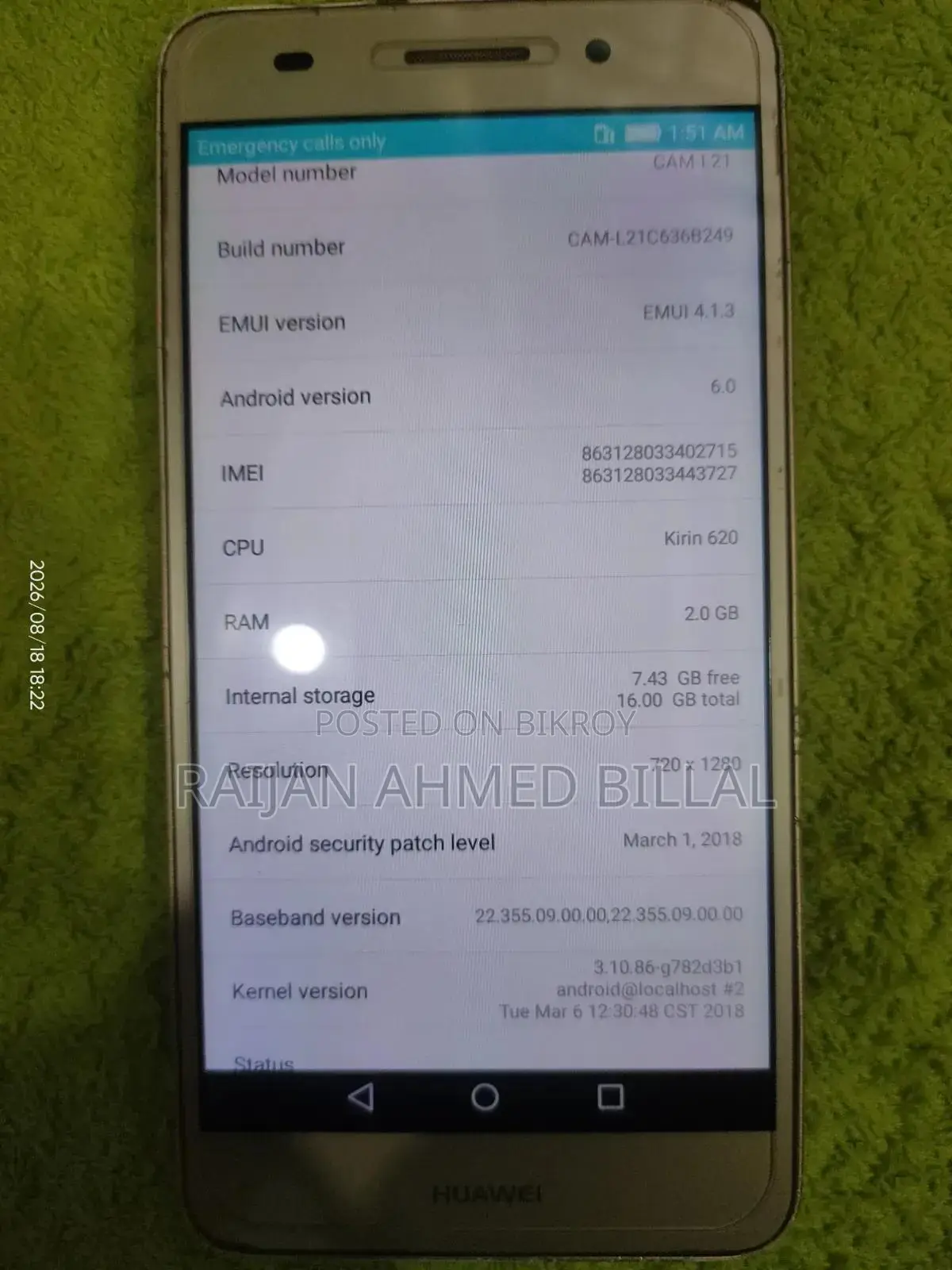 Huawei Y6 16 GB Gray