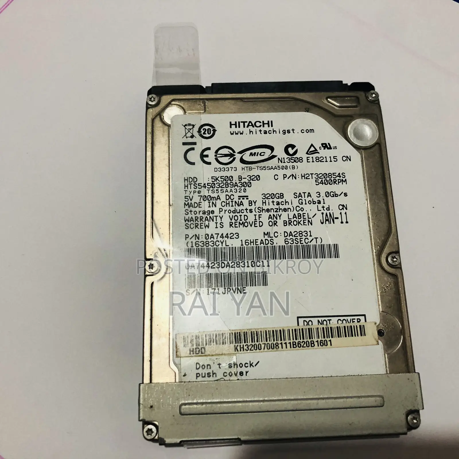 Hitachi 320GB 2.5-Inch Laptop Hard Drive (HDD)