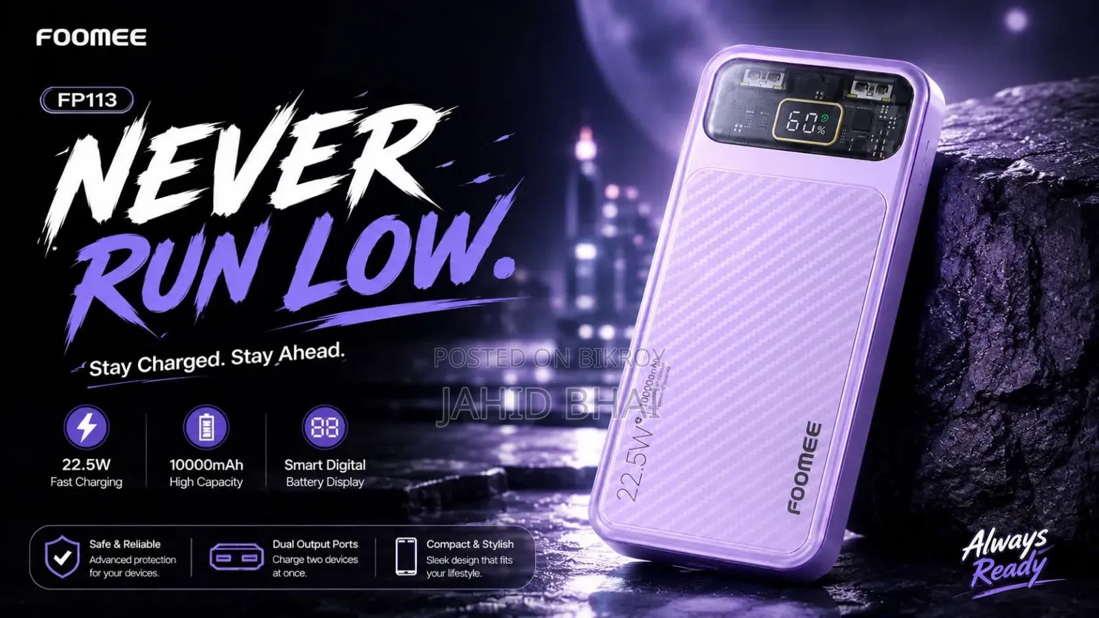 FP113P 10000mah 22.5w All Brand Fast Charging Support