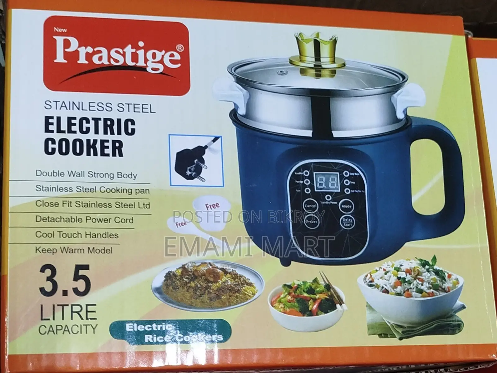 Rice Cooker, 3.5 L Non-Stick Rice Cooker with Steamer Basket, Multi-Co
