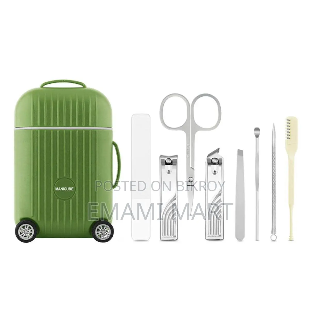 8 in 1 Manicure Pedicure Kit with Mini Suitcase Travel Case