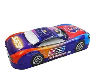 Createamity Car Shape Pencil Box with Book Reading Stand and Three Lev