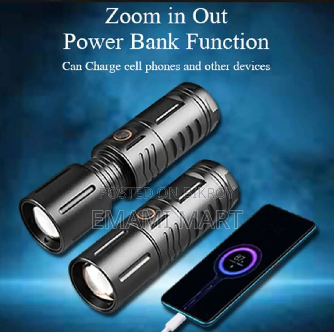 High Powered Multipurpose Flashlight - Whixant 2000 High Lumen Type-C 