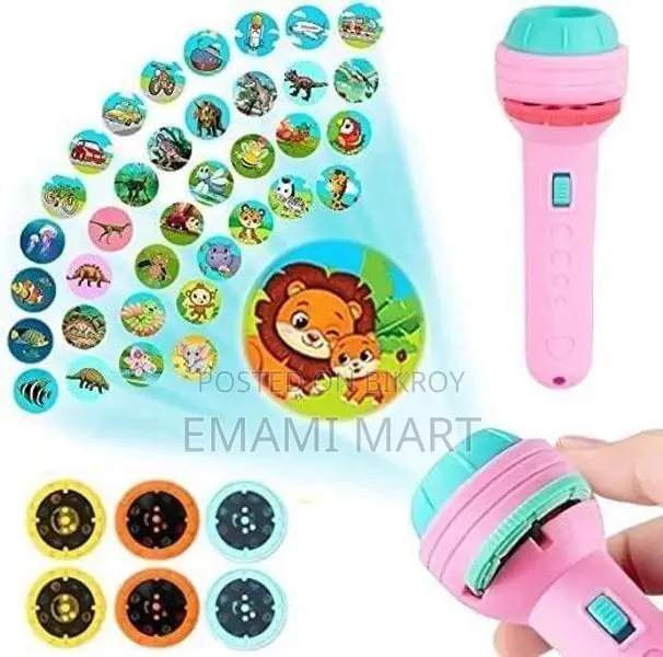 Mini Projector Torch Kids Flashlight Story book Educational Light-up T