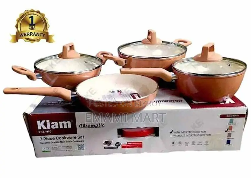 Kiam 7 Piece Ceramic Coating Granite Non Stick Cookware Set (Induction