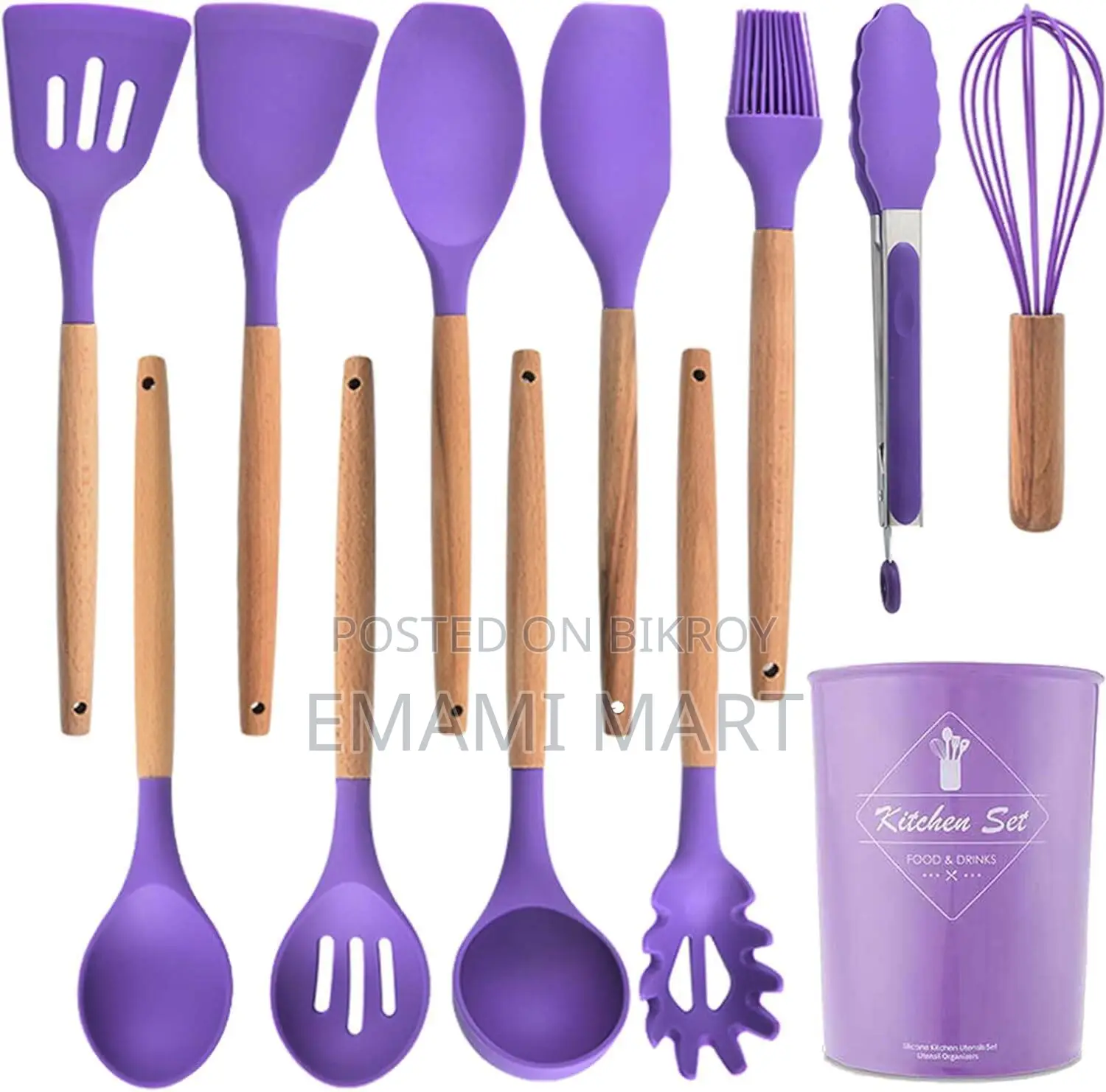 Spoon Set 12-Piece Silicone Kitchen Cooking And Baking Utensils Set