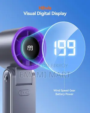 Portable Handheld Turbo Fan, 100 Speed Settings, 24-Hour Cooling Time