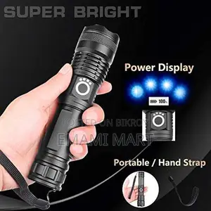 5000 Lumen Rechargeable Tactical Flashlight,XHP50 LED for Hiking Hunti