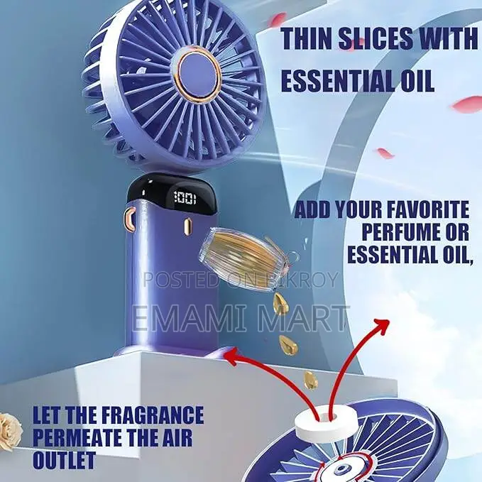 Hand Held Fan,Portable Handheld USB Rechargeable Fans with 5 Speeds
