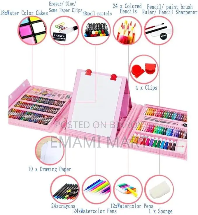 208pcs Art Supplies Kit for Painting,Drawing Art Kit for Kids with Dou