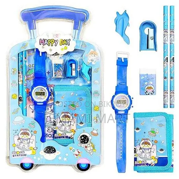 7 Pcs Stationery Set Toy for Kids - School Supply Kit with Pencil, Era