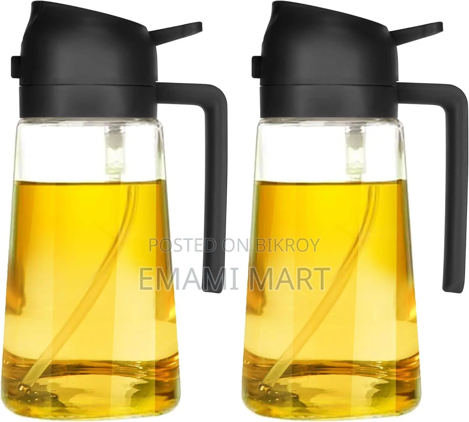 2 in 1 Glass Oil Spray Bottle & Dispenser (470mL) – Ideal for Salad, C