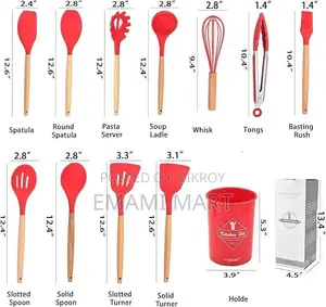 Spoon Set 12-Piece Silicone Kitchen Cooking Utensils Set