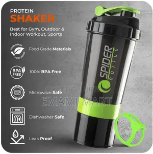 Protein Shaker Bottle 500ml With Extra Compartment - Gym Shaker Bottle