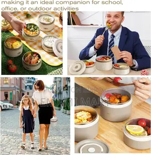 Portable Insulated Lunch Containers with Bag, Separate Stackable Lunch
