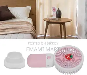 Summer Mini Fan Mini Handheld Fan, USB Rechargeable Cartoon Strawberry