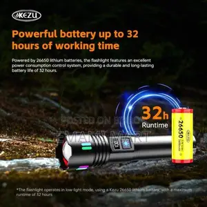 Kezu Flashlight W511A High Power Torch Light Rechargeable Flashlight