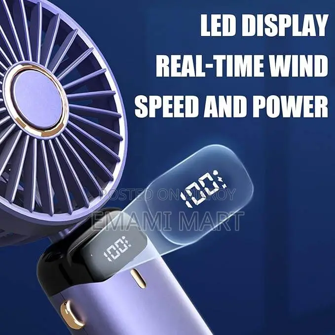 Hand Held Fan,Portable Handheld USB Rechargeable Fans with 5 Speeds