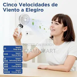 Hand Held Fan,Portable Handheld USB Rechargeable Fans with 5 Speeds