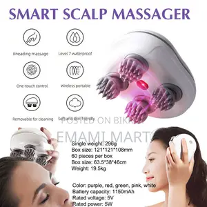 Scalp Head Hair Massager, Electric Waterproof Massager, Red Light Ther