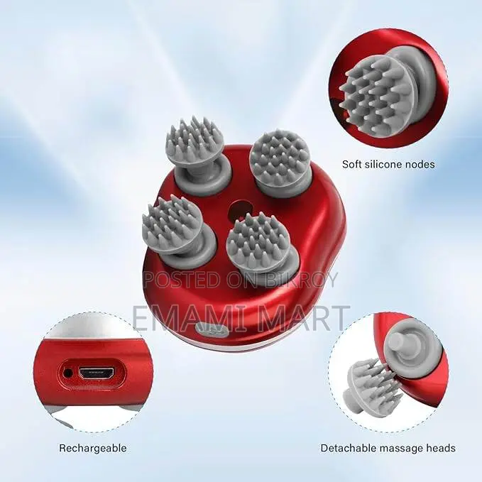 Scalp Head Hair Massager, Electric Waterproof Massager, Red Light Ther