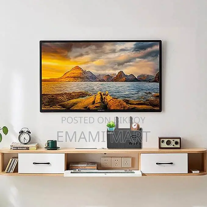 WiFi Router Storage Box,Wall Mount,Living Room TV Wall Storage Rack Se