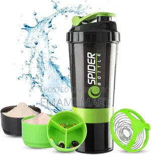 Protein Shaker Bottle 500ml With Extra Compartment - Gym Shaker Bottle