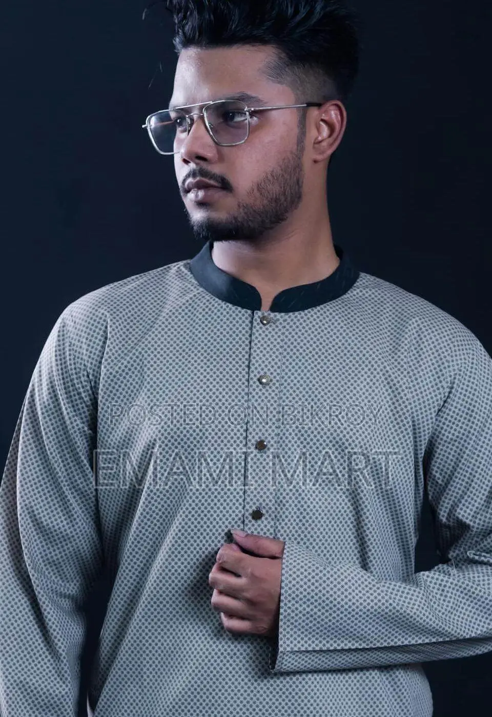 Premium Quality Black Color Semi Long Panjabi. Premium Soft Cotton Exc