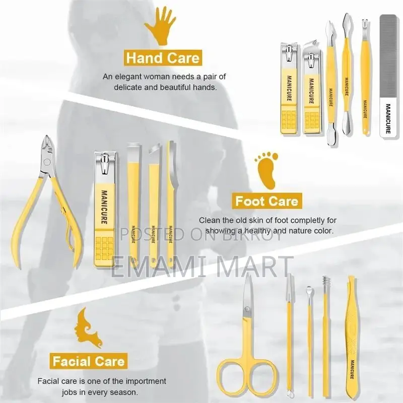 16 Pcs Manicure Set Stainless Steel Nail Clippers Kit & Pedicure