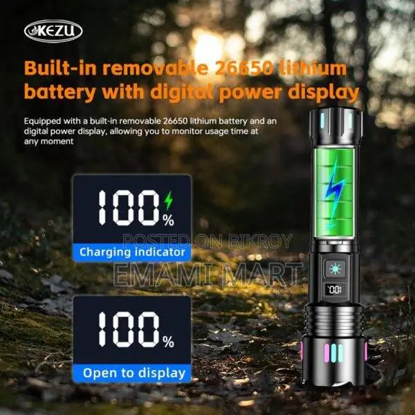 Kezu Flashlight W511A High Power Torch Light Rechargeable Flashlight