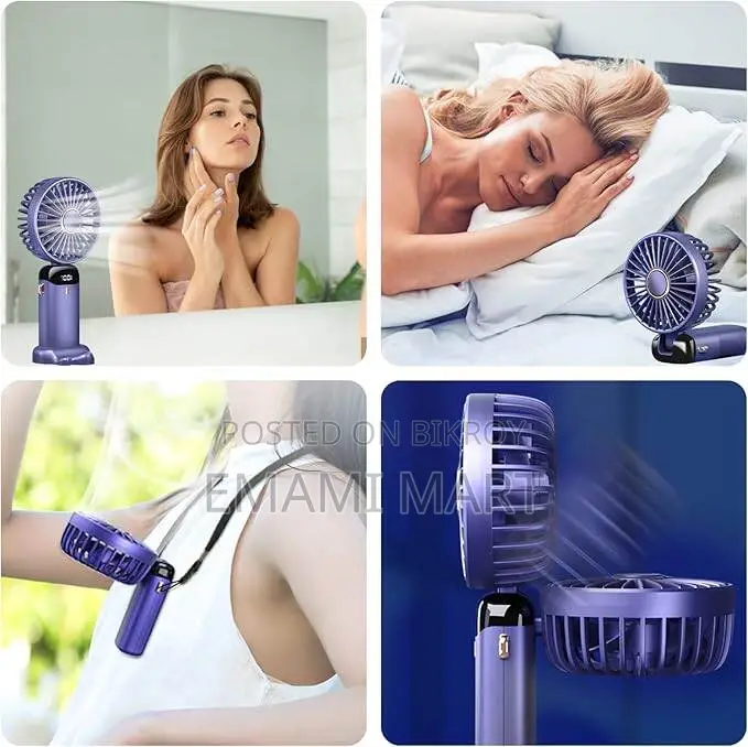 Hand Held Fan,Portable Handheld USB Rechargeable Fans with 5 Speeds
