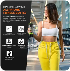 Protein Shaker Bottle 500ml With Extra Compartment - Gym Shaker Bottle
