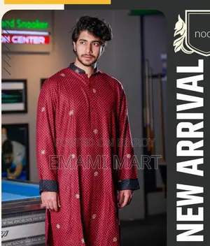 Premium Quality Red Color Semi Long Panjabi. Regular Fit Premium Panja