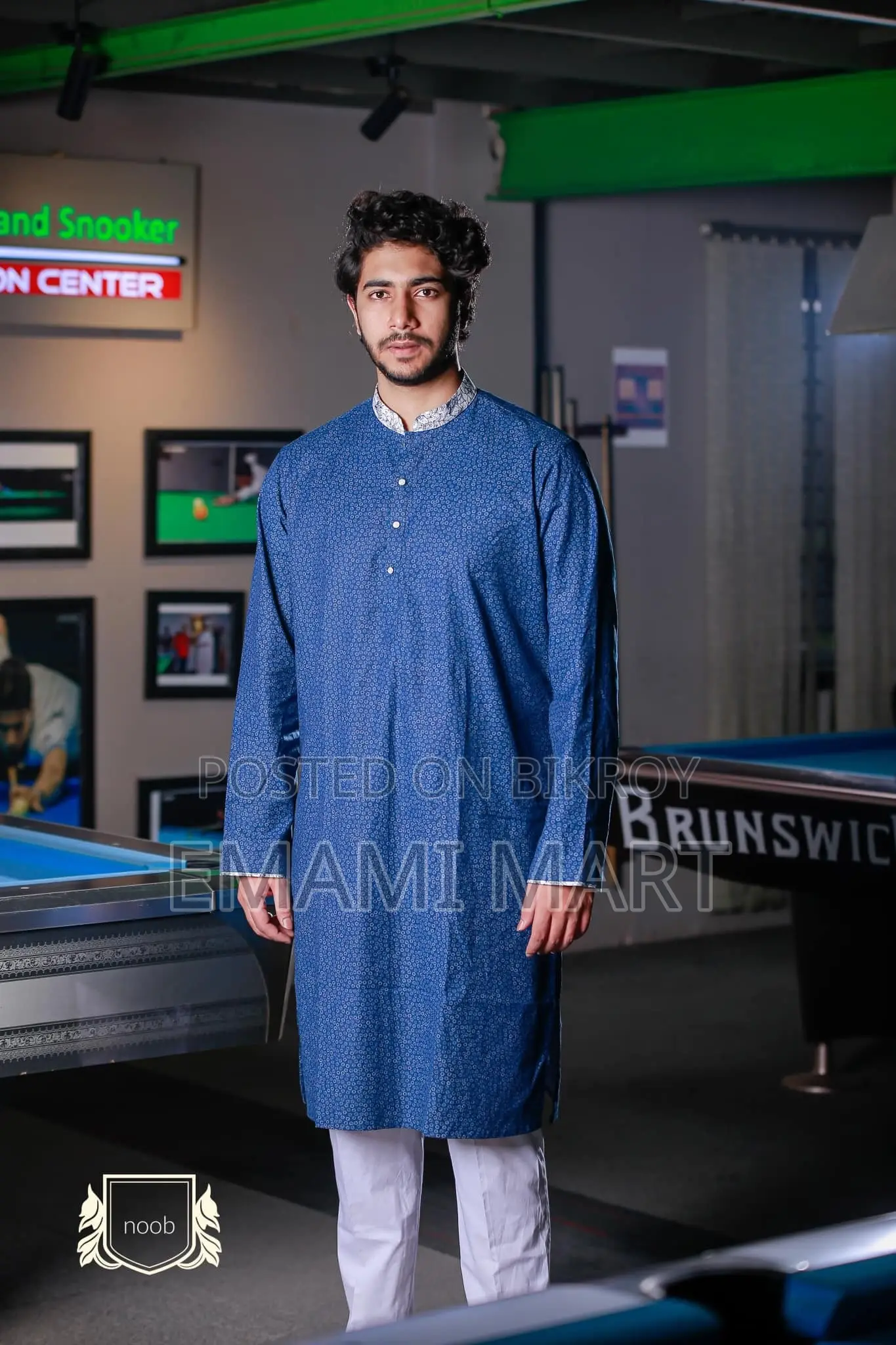 Premium Quality Mid Blue Color Semi Long Panjabi