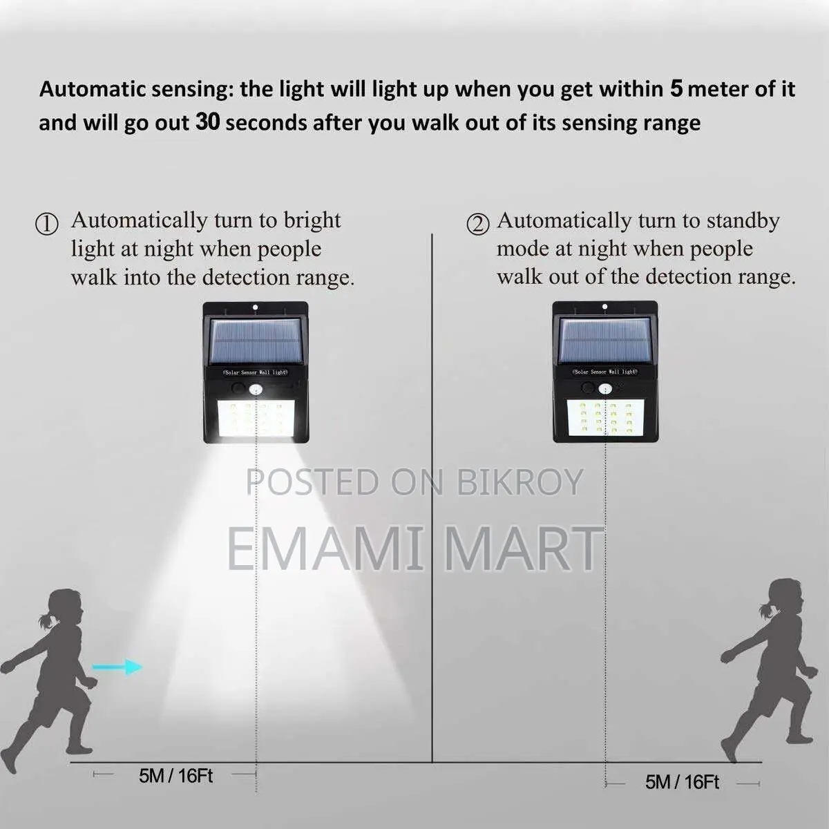 Solar Light, 30 LED Wireless Motion Sensor Lights | Waterproof Wall Li